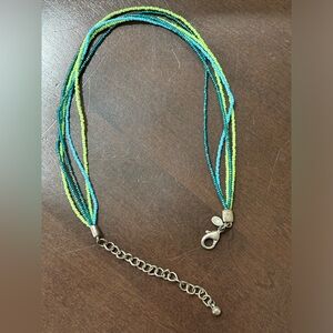 Chicos green & blue beaded necklace